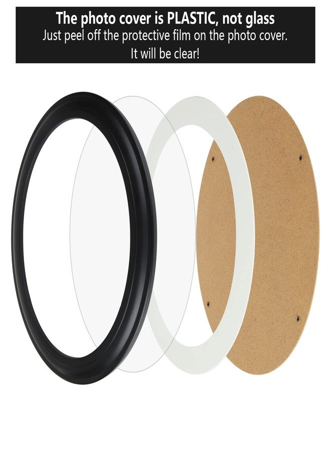 SENENQU Black Oval Picture Frames, Photo Picture Frames, Classic Oval Wood oval Frames with Mounting Screws and Hooks (3PCS) - Image 3