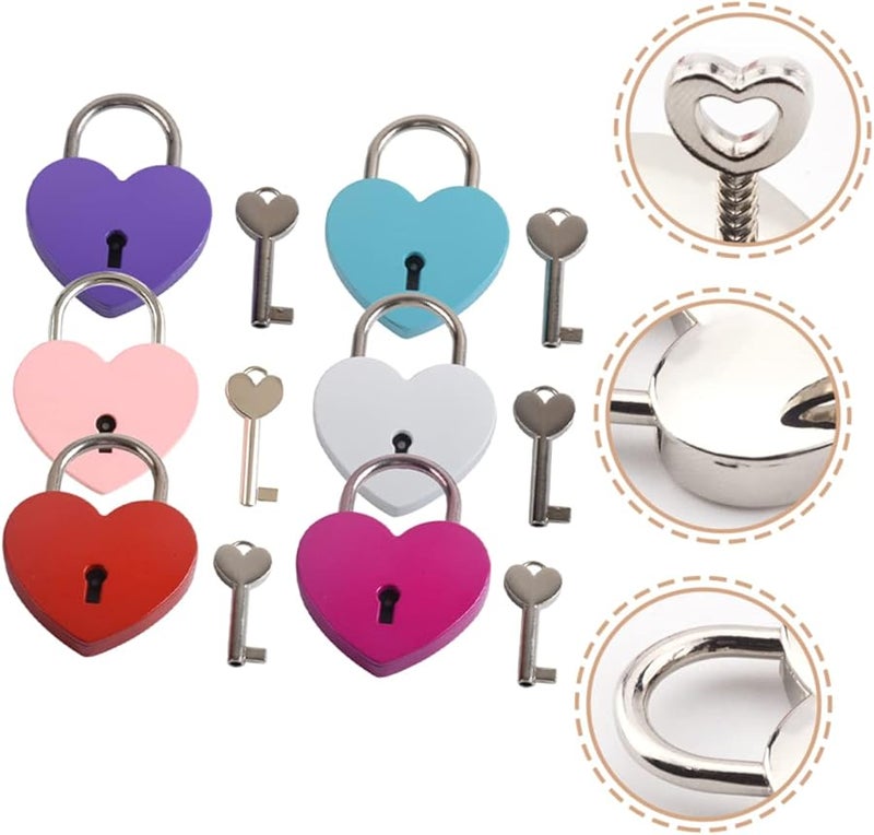 Mikikit 12 قطعة من أقفال القلب المعدنية مع مفاتيح لمذكرات صندوق المجوهرات - Image 5