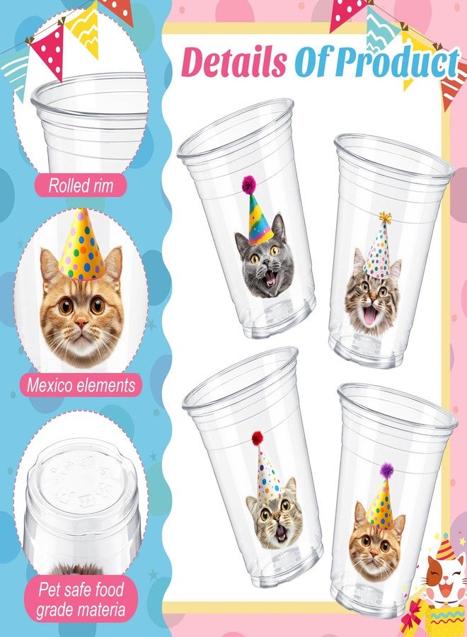 Jingmore 48 Pcs Clear Party Plastic Cups Bulk 12 oz Birthday Clear Disposable Cups for Themed Birthday Drinking Party Supplies Drinkware Decorations - Image 2