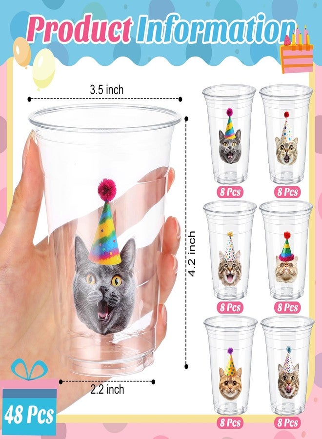 Jingmore 48 Pcs Clear Party Plastic Cups Bulk 12 oz Birthday Clear Disposable Cups for Themed Birthday Drinking Party Supplies Drinkware Decorations - Image 3