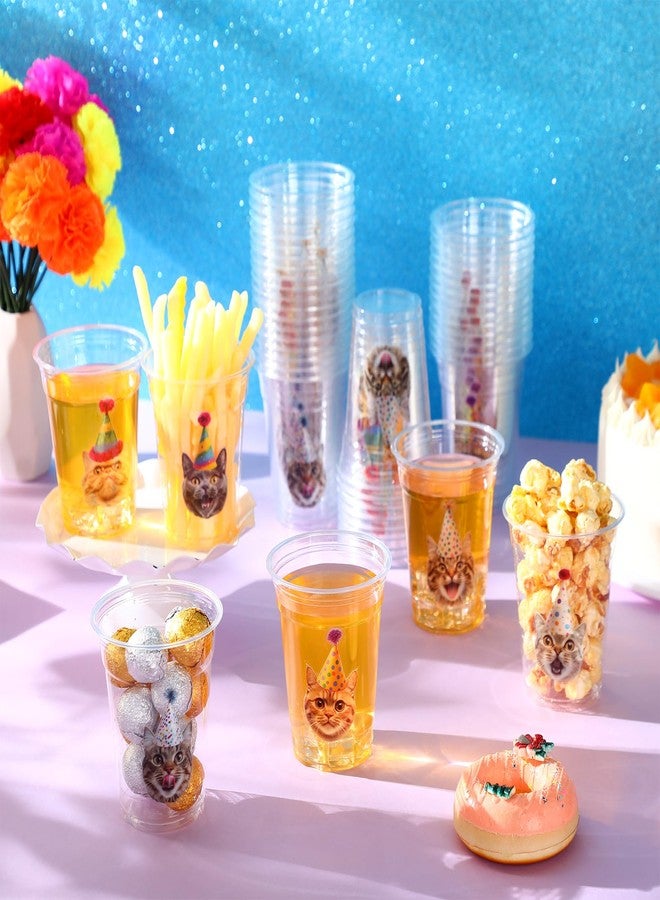 Jingmore 48 Pcs Clear Party Plastic Cups Bulk 12 oz Birthday Clear Disposable Cups for Themed Birthday Drinking Party Supplies Drinkware Decorations - Image 4