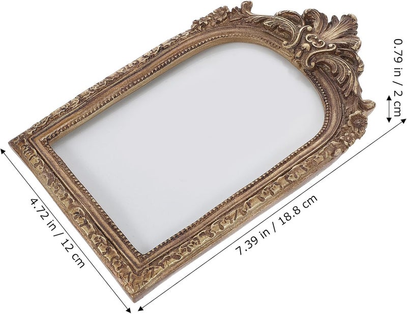 Cabilock European Style Resin Antique Picture Frame Retro Photo Holder for Home Decor Vintage Wall and Table Display with Unique Scalloped Design in Gold - Image 4