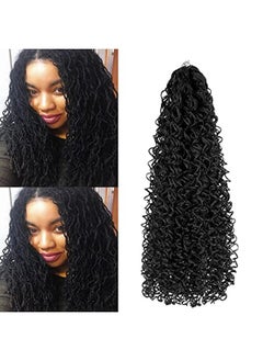8Packs 55 Inch Wavy Small Box Braids Crochet Hair Knot S Curl Curly Zizi Braids Long Synthetic Hand Crochet Braids 28 Strands/Pack Wave Crochet Box Braid Hair Extensions For Women Black Color (1)