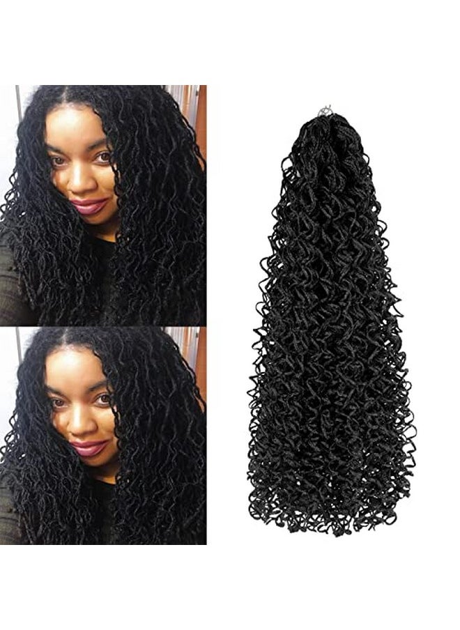 MODERN QUEEN - 8Packs 55 Inch Wavy Small Box Braids Crochet Hair Knot S Curl Curly Zizi Braids Long Synthetic Hand Crochet Braids 28 Strands/Pack Wave Crochet Box Braid Hair Extensions For Women Black Color (1) - Image 1