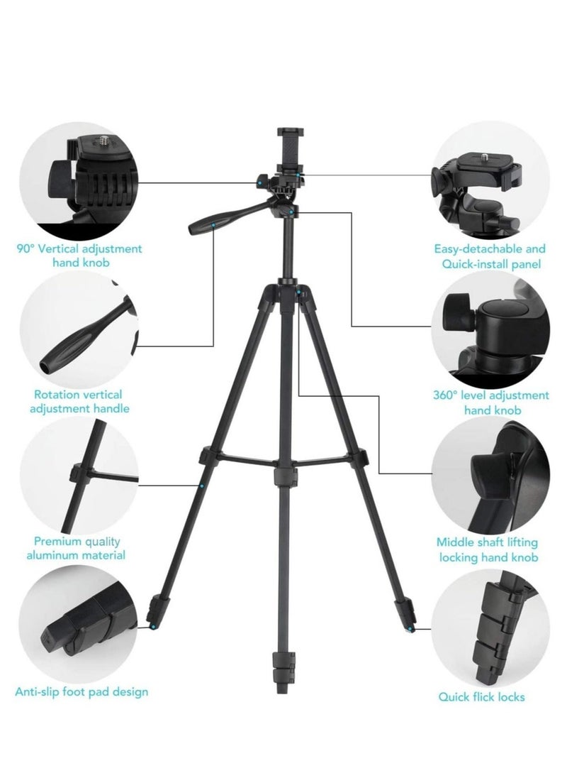 ELTRAZONE Flexible Tripod, Eocean 136cm Extendable Phone Tripod Stand with Carry Bag,Cell Phone Tripod with Wireless Remote,Universal Tripod for Video Selfie,iPhone Tripod Stand Travel Camera Tripod  - Image 1
