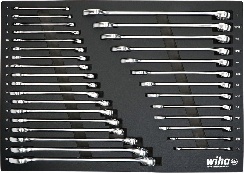 Wiha 30492 31 Piece Combination Wrench Tray Set  SAE and Metric - Image 1