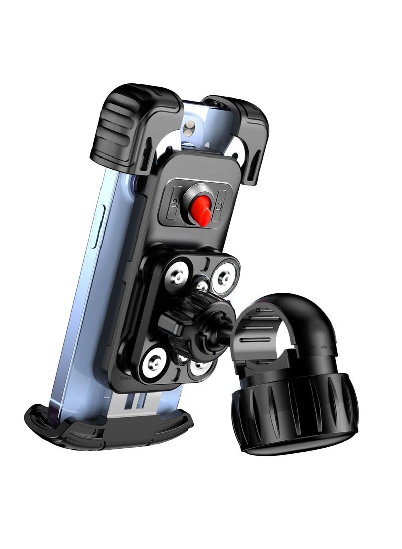 general Motorcycle Phone Mount Holder, Bike Phone Holder, Phone Holder for Bike with Dual Vibration Dampener, Bike Phone Mount, Motorcycle Phone Holder for iPhone 15/14/13/12 Pro Max and more 5.1-6.8" Phones - Image 1