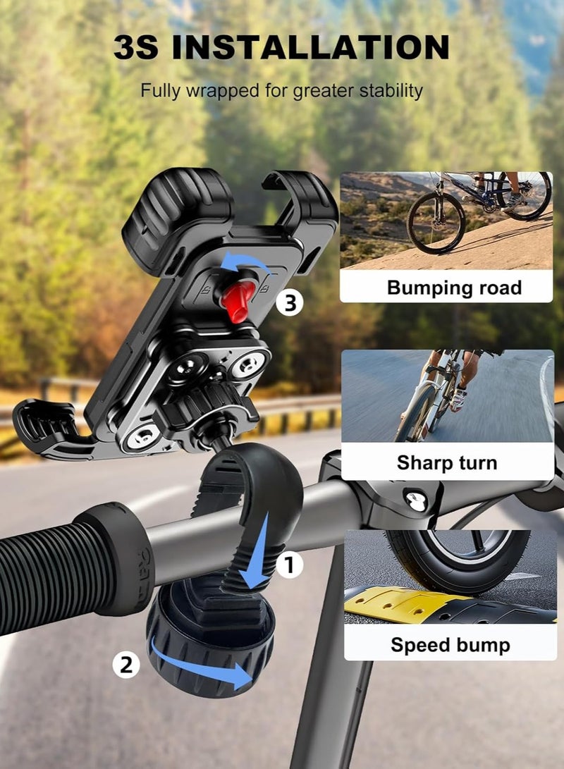 general Motorcycle Phone Mount Holder, Bike Phone Holder, Phone Holder for Bike with Dual Vibration Dampener, Bike Phone Mount, Motorcycle Phone Holder for iPhone 15/14/13/12 Pro Max and more 5.1-6.8" Phones - Image 5