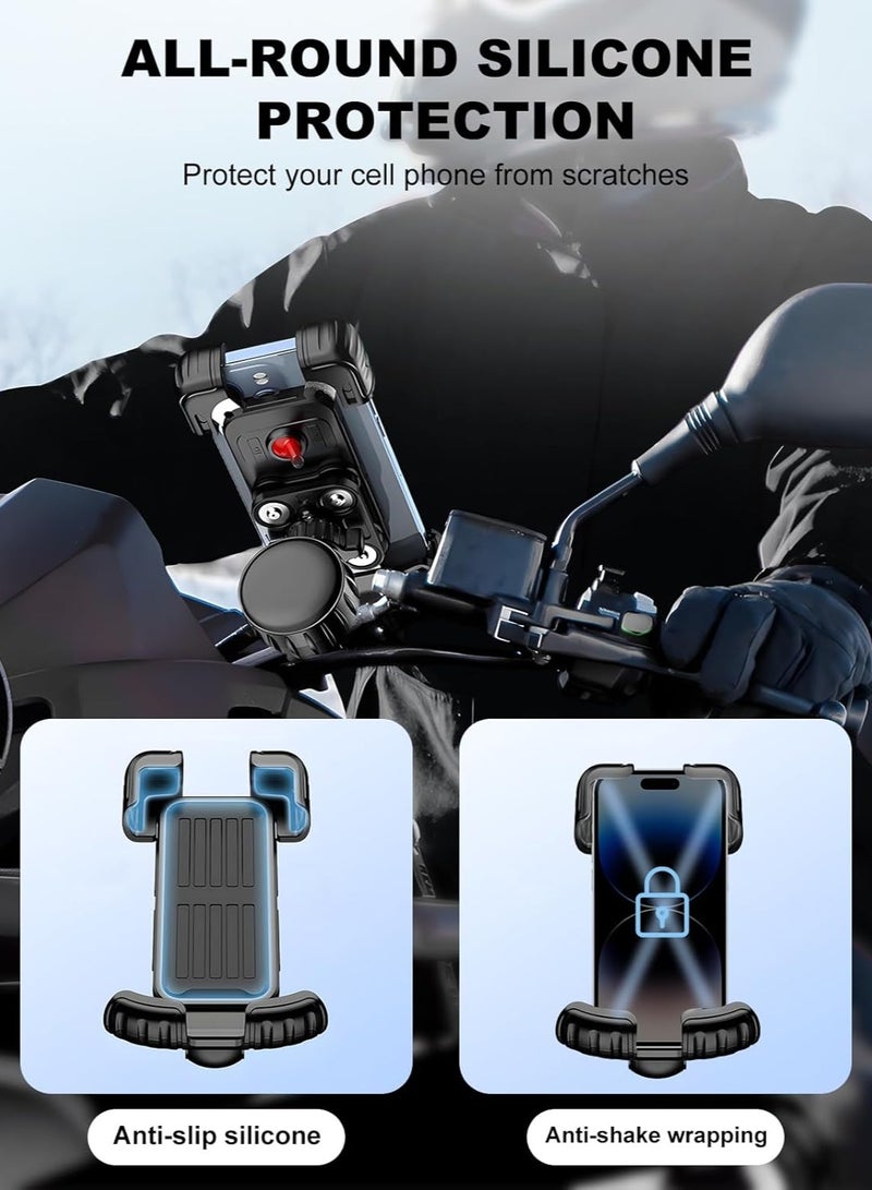general Motorcycle Phone Mount Holder, Bike Phone Holder, Phone Holder for Bike with Dual Vibration Dampener, Bike Phone Mount, Motorcycle Phone Holder for iPhone 15/14/13/12 Pro Max and more 5.1-6.8" Phones - Image 3