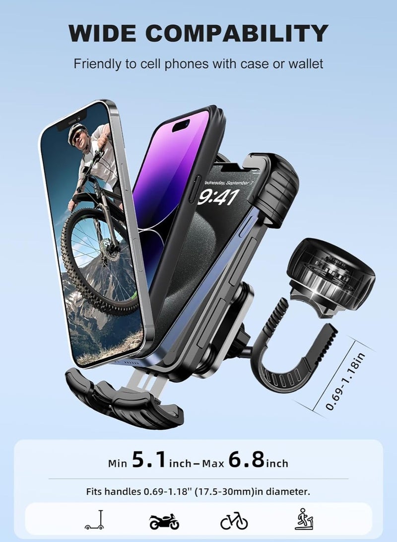 general Motorcycle Phone Mount Holder, Bike Phone Holder, Phone Holder for Bike with Dual Vibration Dampener, Bike Phone Mount, Motorcycle Phone Holder for iPhone 15/14/13/12 Pro Max and more 5.1-6.8" Phones - Image 4