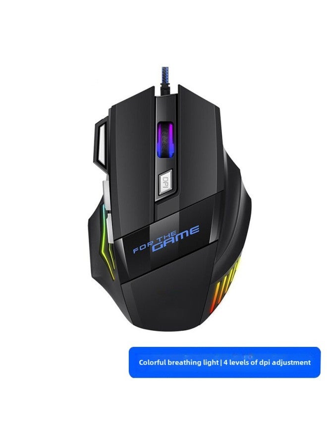 Mouse Wired Desktop Special Computer Internet Cafe Game No E-sports Notebook Mechanical Mute Home-Colour:✅Qingying Store Manager Recommends Qingying 7-key Upgraded Version Qingying 3-speed Dpi Qingying Colorful Breathing Light Qingying Audio Qingying Jing  - Image 1
