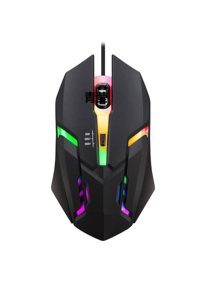 Mouse Wired Desktop Special Computer Internet Cafe Game No E-sports Notebook Mechanical Mute Home-Colour:✅Qingying Store Manager Recommends Qingying 7-key Upgraded Version Qingying 3-speed Dpi Qingying Colorful Breathing Light Qingying Audio Qingying Jing  - Image 4