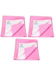 Tod PooL Tod PooL Breathable Bed Protector AntiPiling Fleece Extra Absorbent Washable Waterproof Quick Dry Sheet Bed Protector Sheet for Kids and Adults 3 Pink Double Bed Size 260x200cm  - Image 1