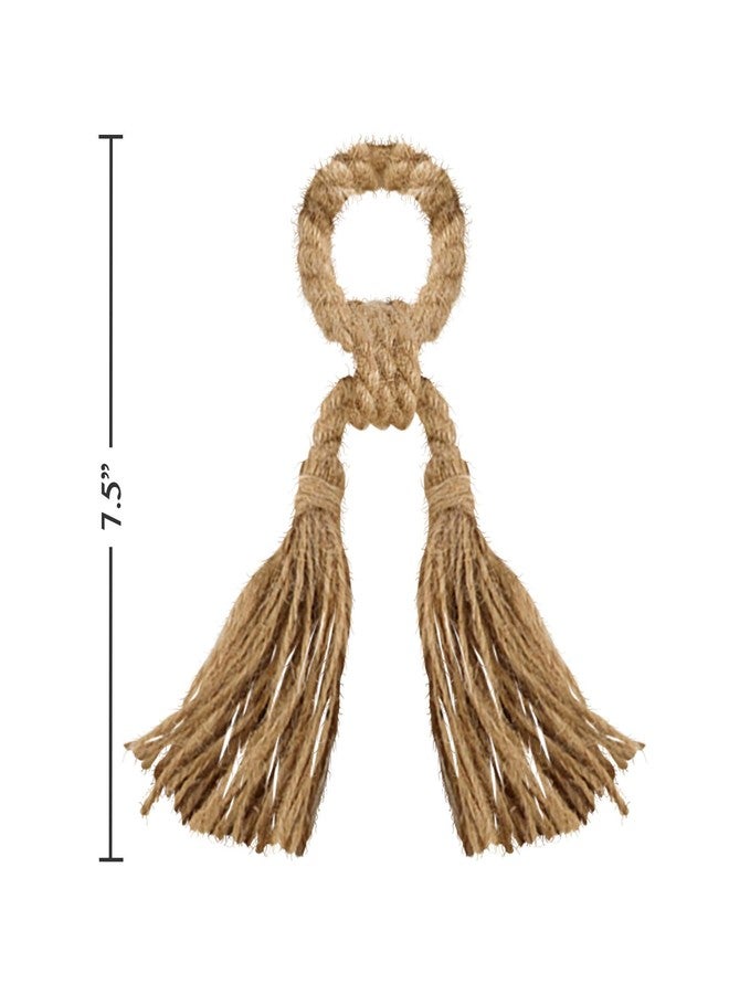 سارو لايف ستايل حلقة منديل بشرابة من الجوت الطبيعي، قطر 1 بوصة × طول 7.5 بوصة - Image 3