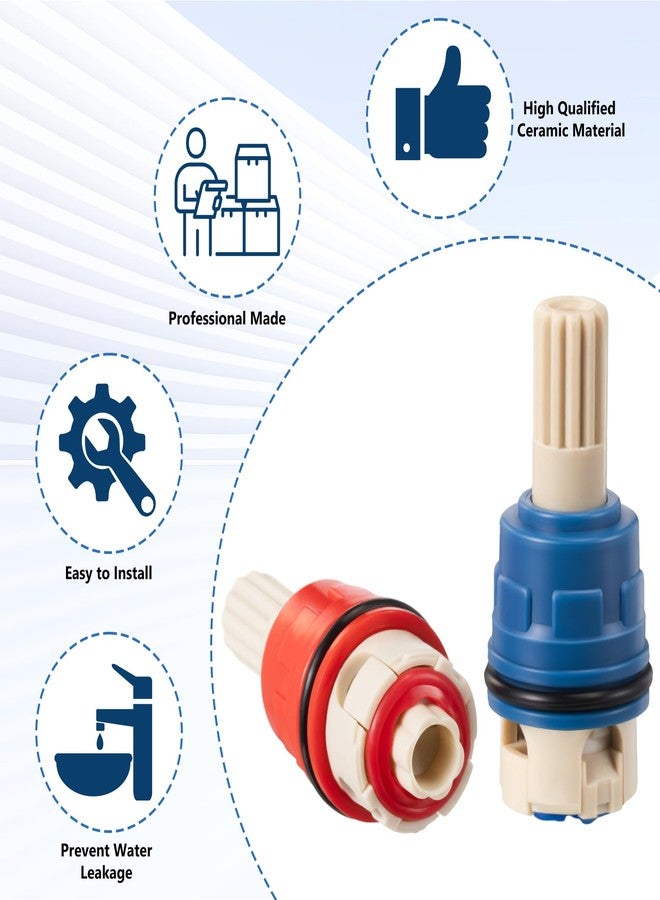 Dreyoo عبوة من 2 خرطوشة بديلة لصنبور الماء الساخن والبارد من Dreyoo متوافقة مع صنبور Pfister 9100310/Pfister 9100320، خرطوشة سيراميك بمقبض صنبور الماء الساخن والبارد - Image 5