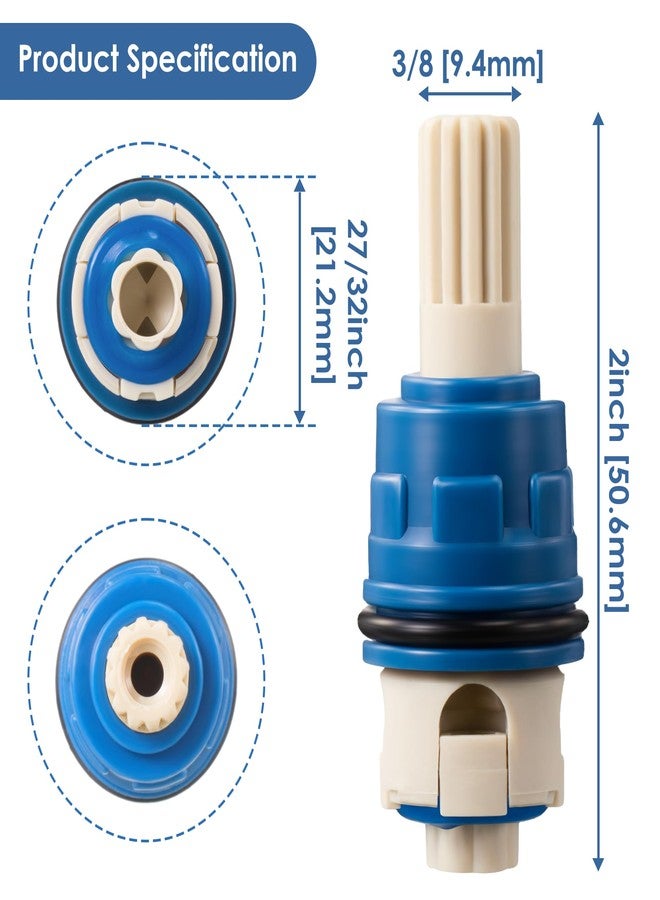 Dreyoo عبوة من 2 خرطوشة بديلة لصنبور الماء الساخن والبارد من Dreyoo متوافقة مع صنبور Pfister 9100310/Pfister 9100320، خرطوشة سيراميك بمقبض صنبور الماء الساخن والبارد - Image 2
