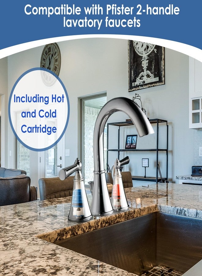 Dreyoo عبوة من 2 خرطوشة بديلة لصنبور الماء الساخن والبارد من Dreyoo متوافقة مع صنبور Pfister 9100310/Pfister 9100320، خرطوشة سيراميك بمقبض صنبور الماء الساخن والبارد - Image 4