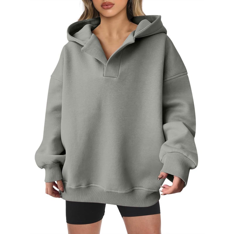 2024 New Autumn Winter Hoodie Womens Fleece Loose Sweatshirt Off-white