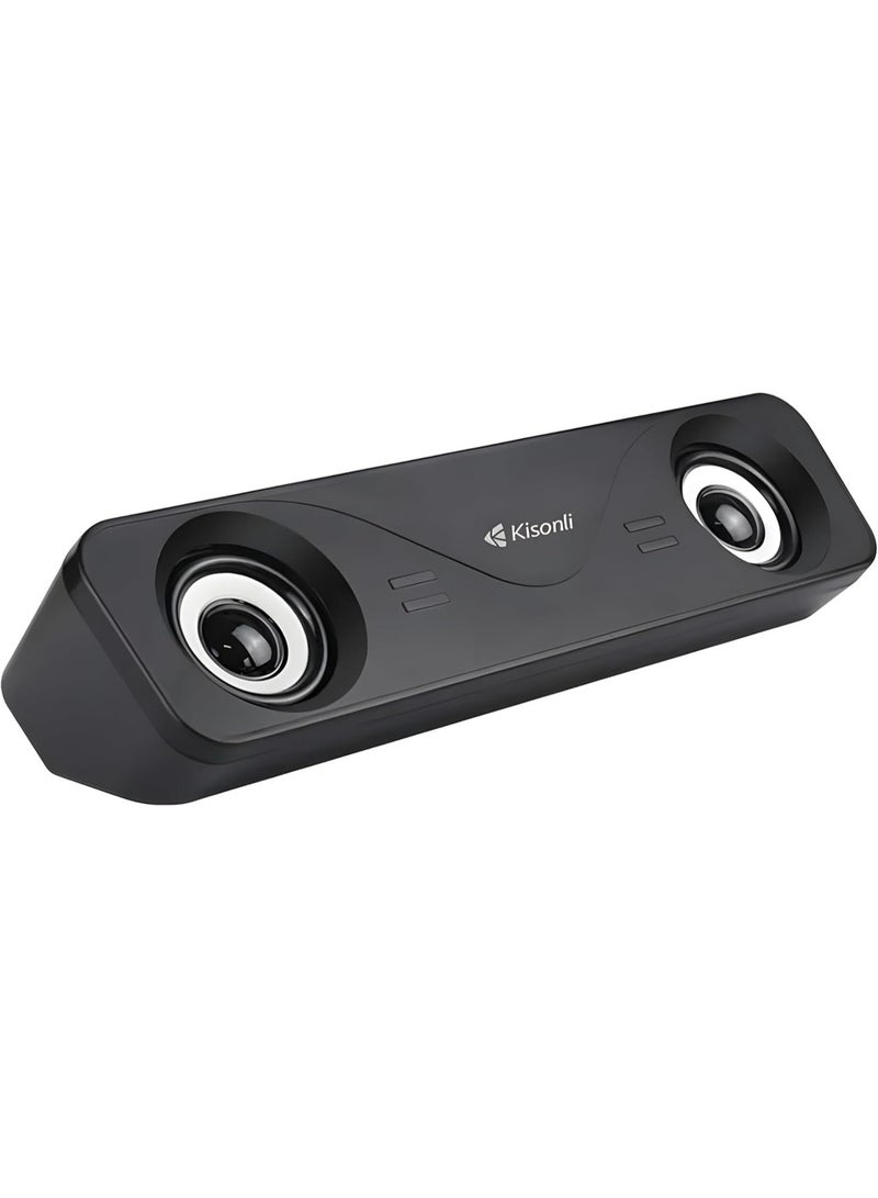 Kisonli i-610 System 2.0 6W 80dB Sound Clarity USB Computer and Laptop Speakers - Black - Image 3