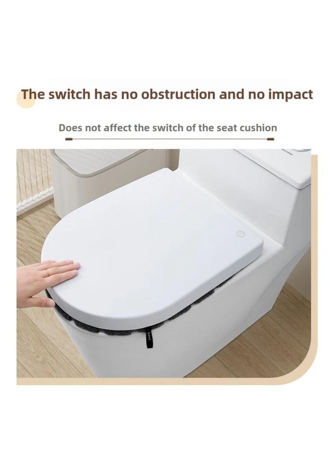 Thick Panda Toilet Seat Cover Dark Grey Pink Non Slip Bath Mat Tangerine - Image 5