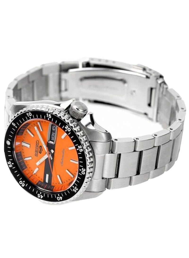 Seiko سايكو 5 سبورت أوتوماتيكي ساعة يد للرجال بقرص برتقالي - SRPK11K1 - Image 4