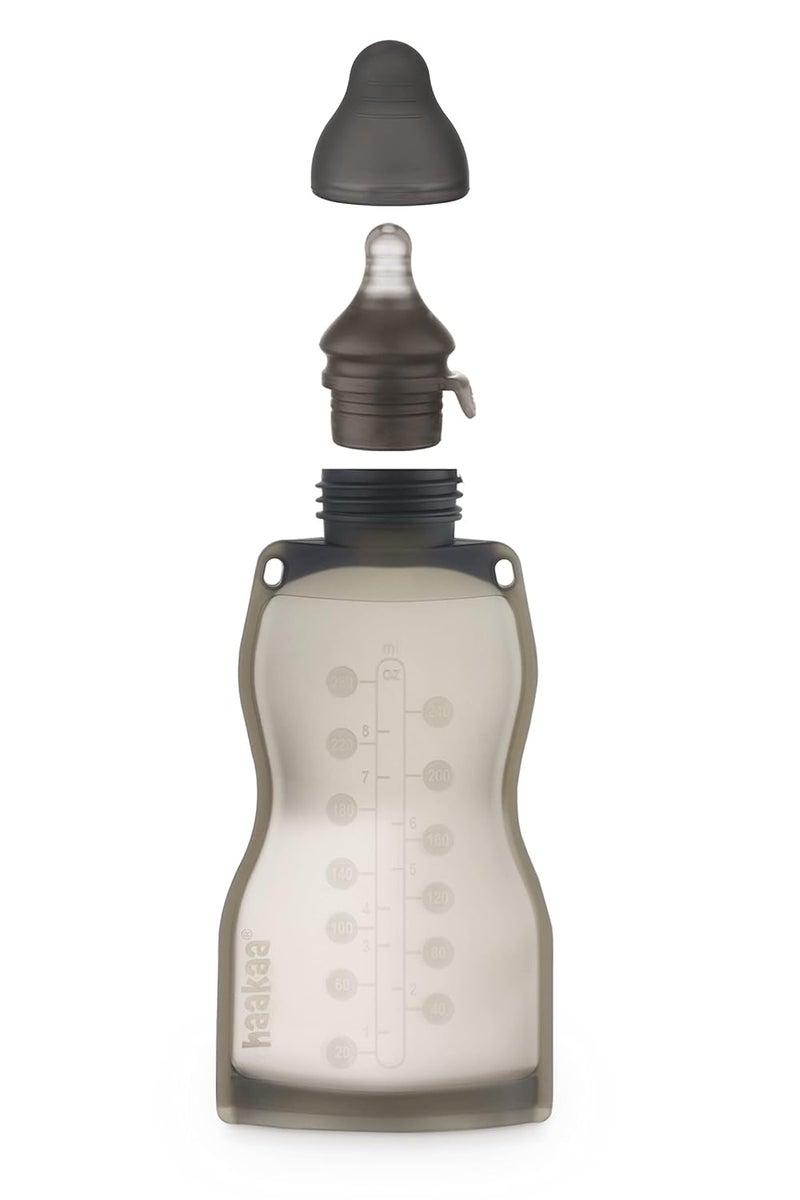 haakaa Squeeze  Feed Attachment Set  Variable Flow Baby Bottle Nipple Compatible with Silicone Breastmilk Storage BagYummy PouchSqueezable onThego Feeding Pouch 1pk - Image 3