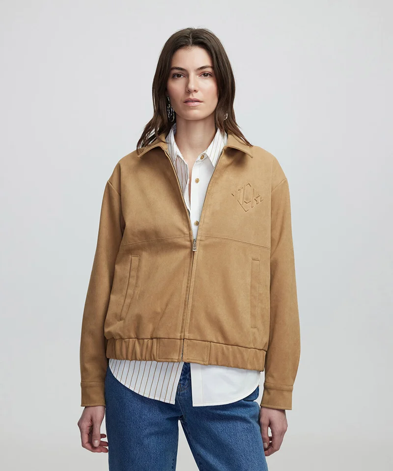 Ipekyol Faux Suede Bomber Jacket