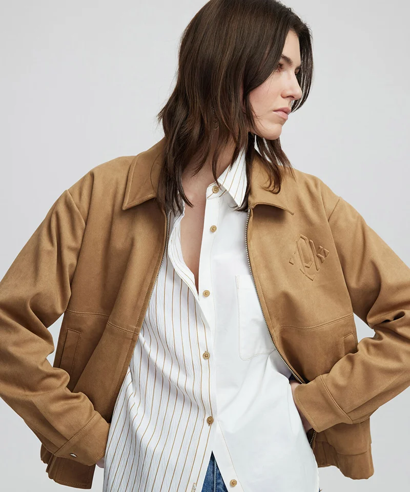 Ipekyol Faux Suede Bomber Jacket