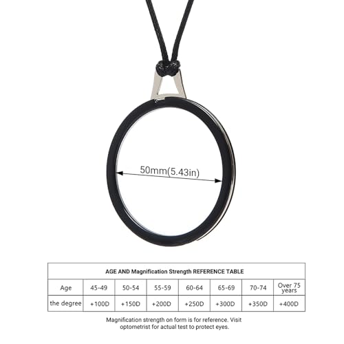 TERAISE Reading Glasses Necklace Readers for Women Anti-loss Lightweight Eyeglasses Portable Monocle Glasses with Exquisite Case(Black-2.0X) - Image 5
