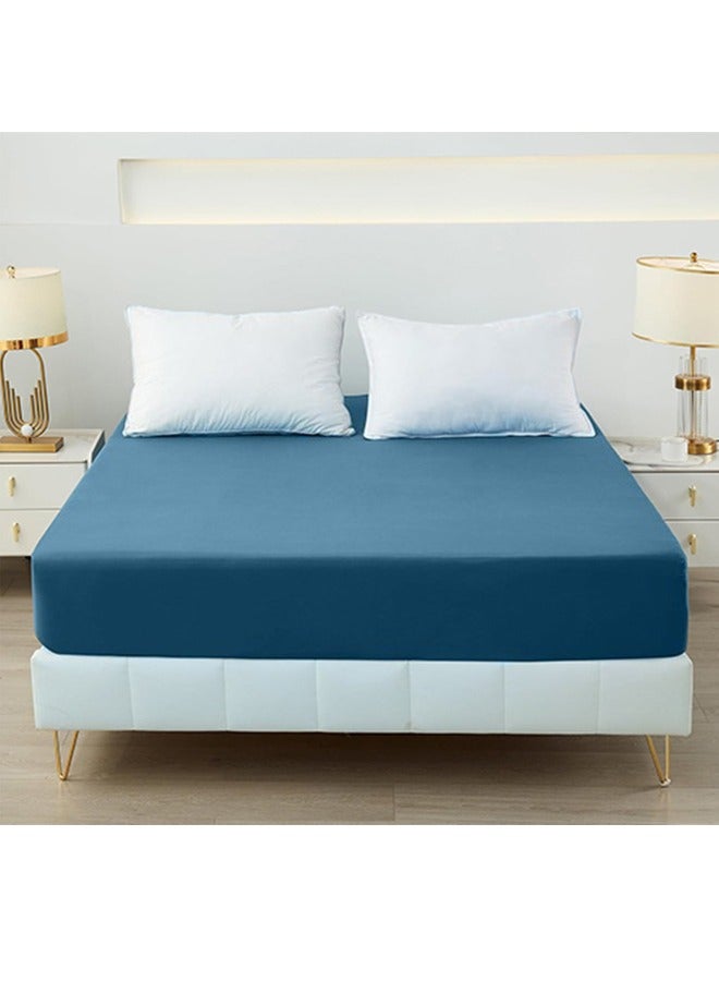 snooze Fitted bed sheet set 2Pcs, 120*200 cm, Teal - Image 3