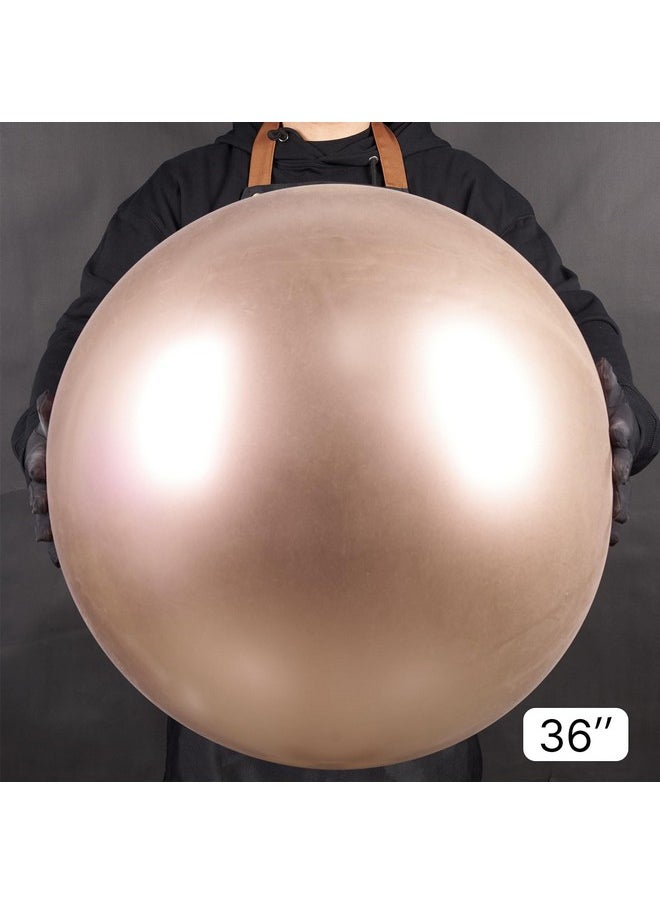 PartyWoo PartyWoo Metallic Rose Gold Large Balloons, 4 pcs 36 Inch Balloons, Champagne Gold Big Balloons, Champagne Gold Metallic Giant Balloons, Jumbo Balloons for Party Decorations, Champagne Gold-G112  - Image 2