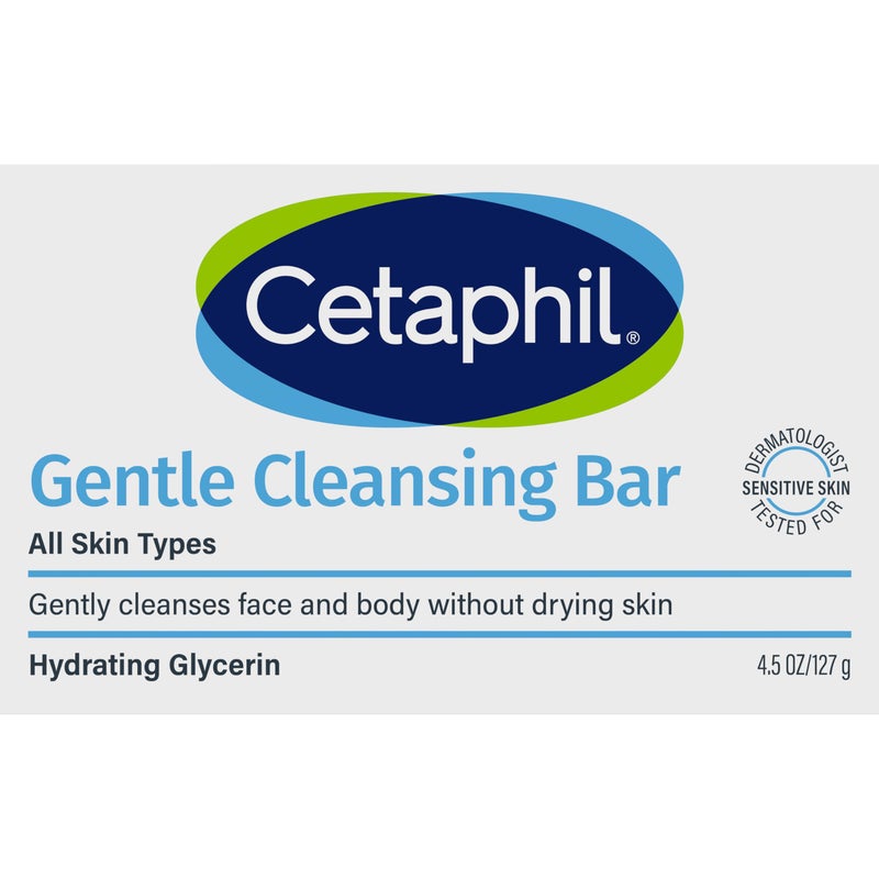 Cetaphil Gentle Cleansing Bar, 4.5 oz, Nourishing Cleansing Bar For Dry, Sensitive Skin, Non-Comedogenic, Non-Irritating for Sensitive Skin (Packaging May Vary) - Image 3