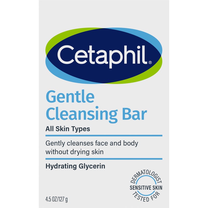 Cetaphil Gentle Cleansing Bar, 4.5 oz, Nourishing Cleansing Bar For Dry, Sensitive Skin, Non-Comedogenic, Non-Irritating for Sensitive Skin (Packaging May Vary) - Image 1