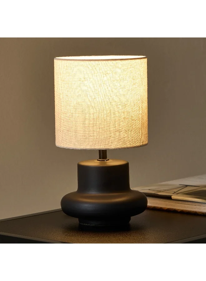 Home Box Emzie Ceramic Table Lamp with Linen Shade - 28 cm