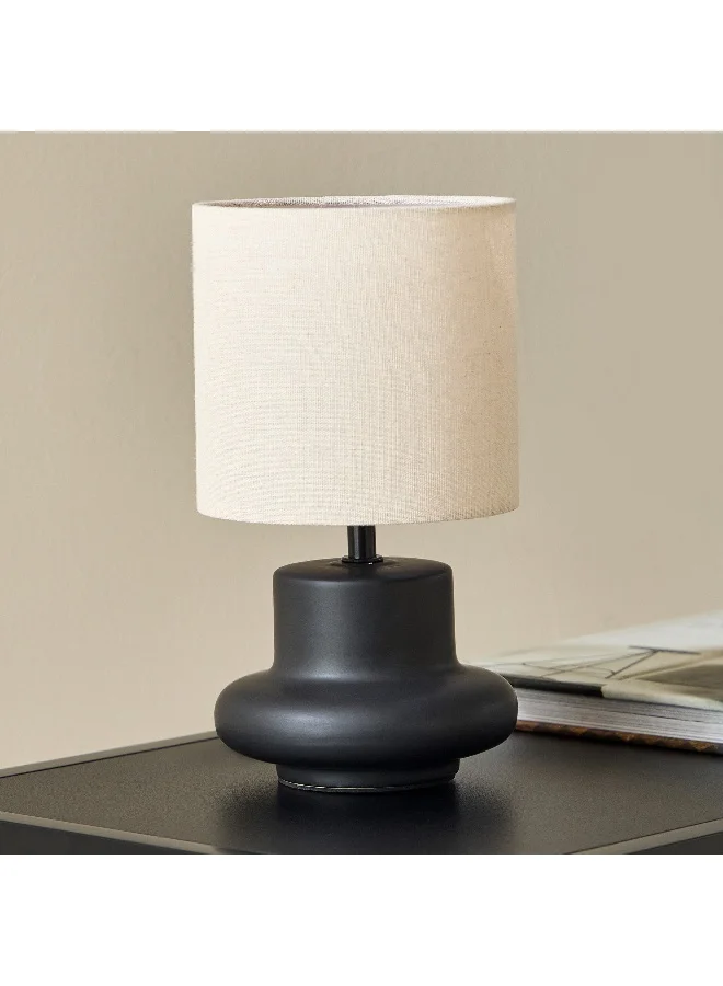 Home Box Emzie Ceramic Table Lamp with Linen Shade - 28 cm