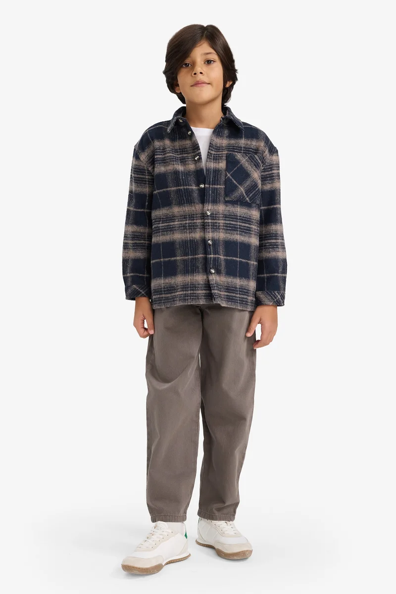 ديفاكتو Regular Fit Plaid Long Sleeve Shirt
