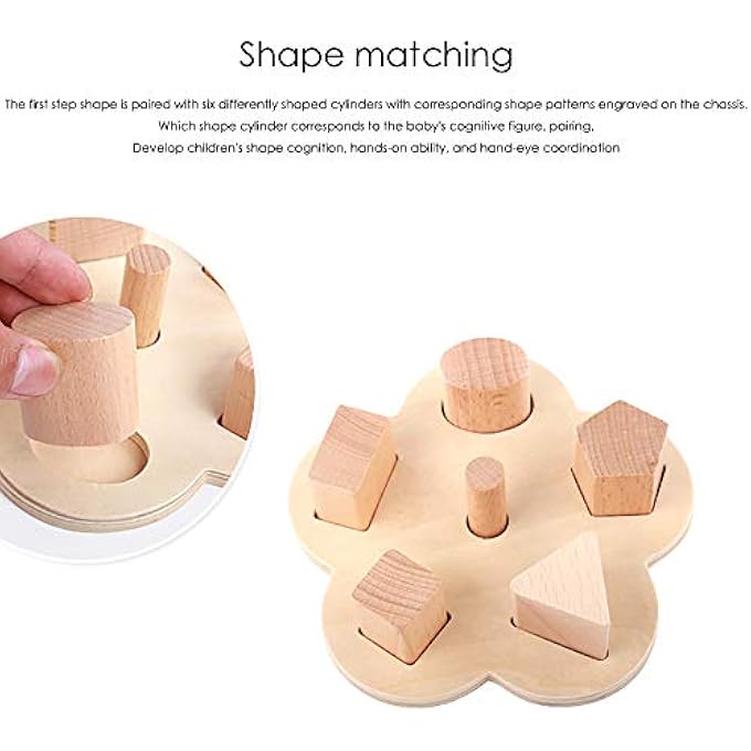 CHILDREN'S EARLY EDUCATION FLOWER SHAPE SET COLUMN COLOR ENLIGHTENMENT WOODEN CREATIVE COGNITIVE TOYS - Image 5