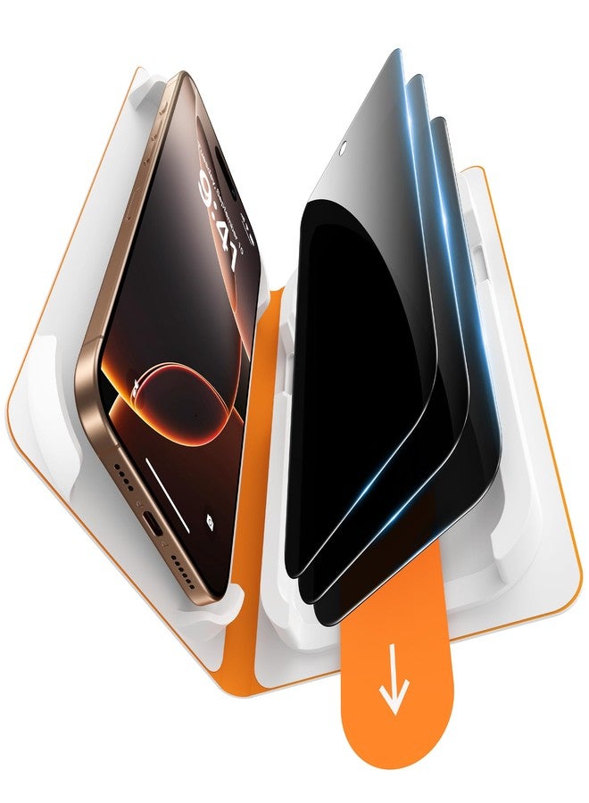 GolbinBox 3-Pack Privacy Screen Protector for iPhone 16 Pro Max 6.9 Inch,Military-Grade Shatterproof Anti-Spy HD Tempered Glass with Installation Tray,Dust and Bubble Free ,9H Hardness,Anti - Fingerprint - Image 1