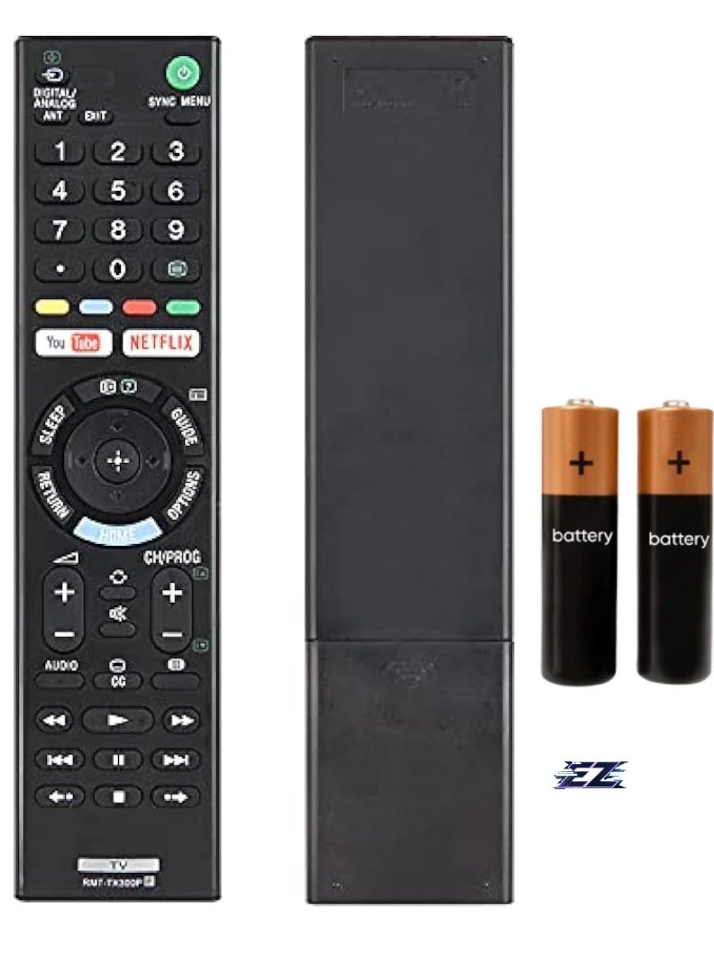 ELTRAZONE Universal Remote Control RMT-TX300P for Sony - Replacement for All Sony LCD LED HDTV Smart Bravia TVs with YouTube and Netflix Buttons with Battery - Image 1