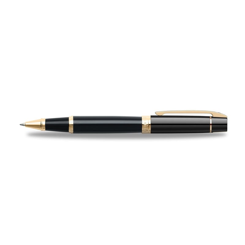 SHEAFFER قلم شيفر 300 E9325 أسود لامع مع تفاصيل ذهبية اللون RB - Image 3