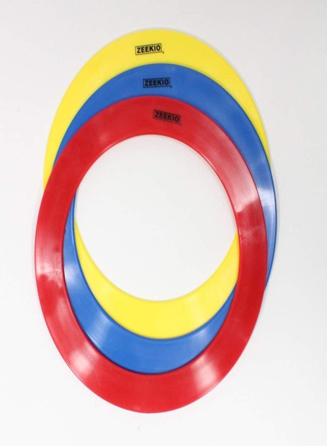 Zeekio Junior Juggling Rings - 9.5 Diameter - Set of 3 (Blue/Red/Yellow) - Image 1