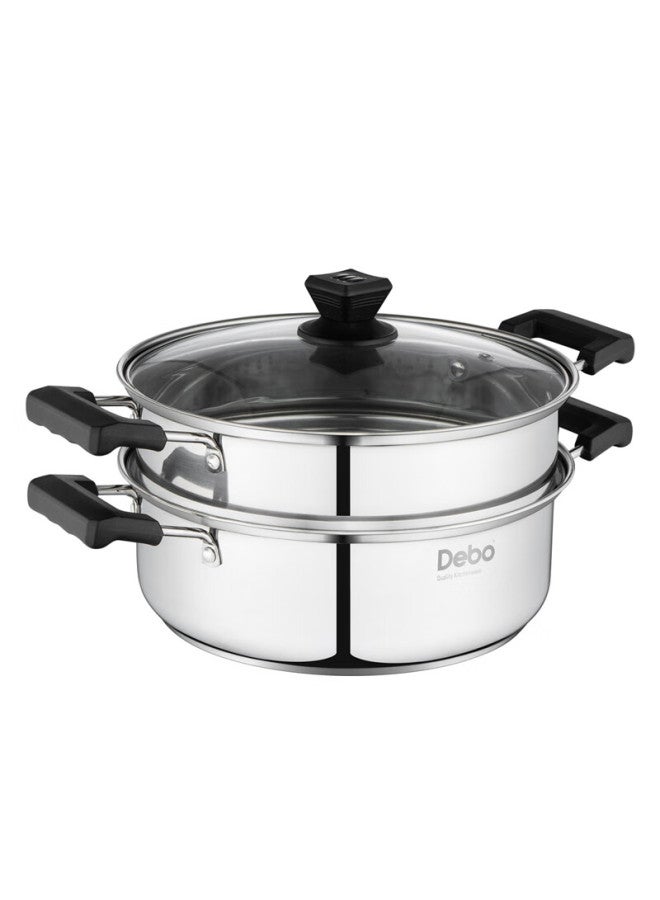 Debo Double-layer Stainless Steel Steamer Pot, 20cm Soup Pot, Thickened Pot Body, Large Capacity, Suitable For All Stoves - Image 2