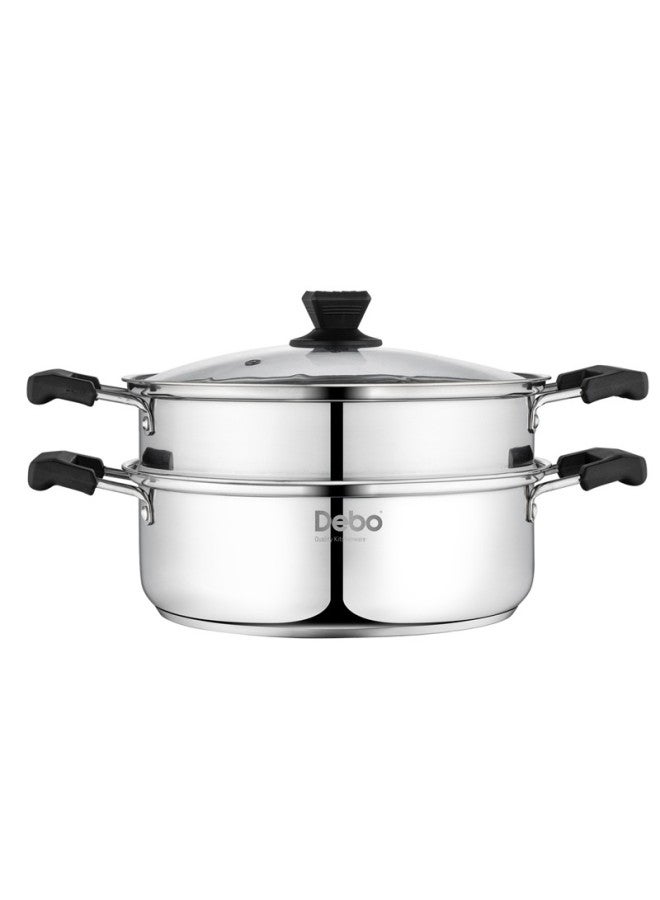 Debo Double-layer Stainless Steel Steamer Pot, 20cm Soup Pot, Thickened Pot Body, Large Capacity, Suitable For All Stoves - Image 3