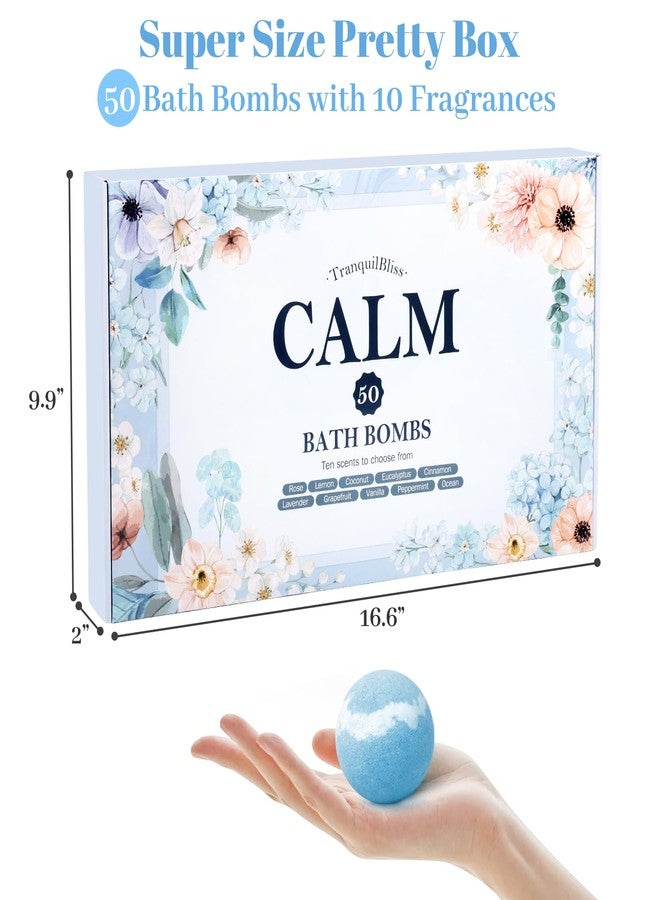 TranquilBliss Bath Bombs Set 50 PCS with 10 Rich Scents, Bath Bombs for Women, Natural Bubble Bombs with Shea Butter & Safe Oil, Ideal for Valentine's Day, Christmas, Birthday, Mother's Day Present - Image 2