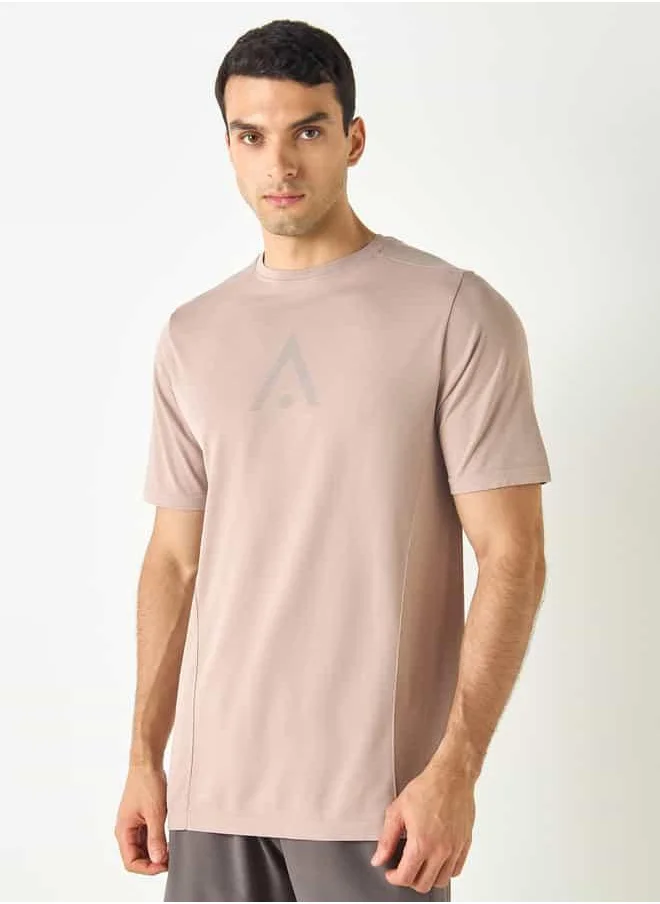 ADOT Printed Crew Neck T-shirt with Short Sleeves