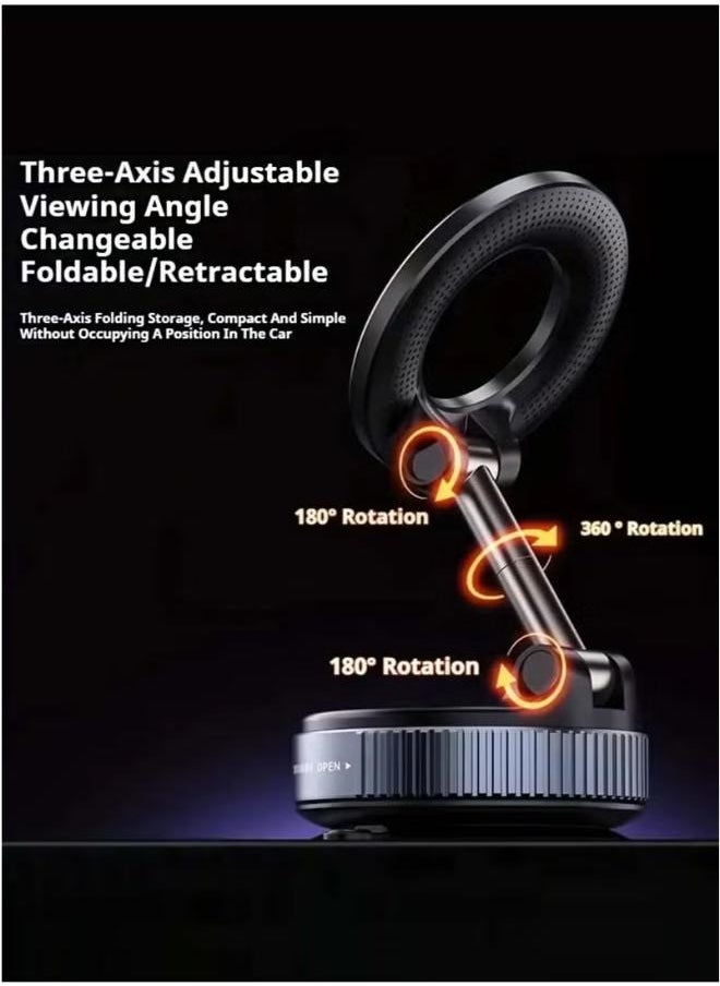 ELTRAZONE Magnetic Car Phone Holder with Vacuum Suction – 360° Rotating Universal Mount with Strong Grip for Dashboard & Windshield, Portable K007 Magnetic Phone Bracket for iPhone, Samsung & More - Image 2