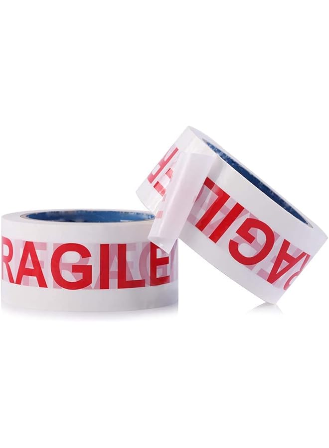 promass Fragile Tape Roll 5 cm Width x 66 meters Length, Strong Adhesive Red Fragile Warning Packing Tape for Shipping and Moving (1 Roll) - Image 3