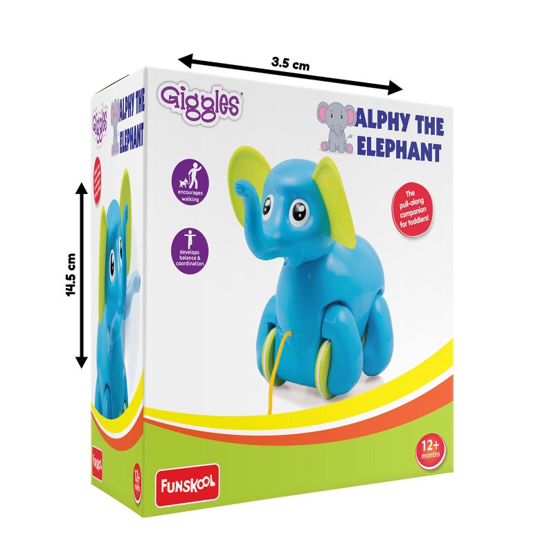 giggles Funskool Giggles, Alphy The Elephant , Pull along toy , Elephant Trunk bobs up and down, Multicolor, 18 months and above - Image 4