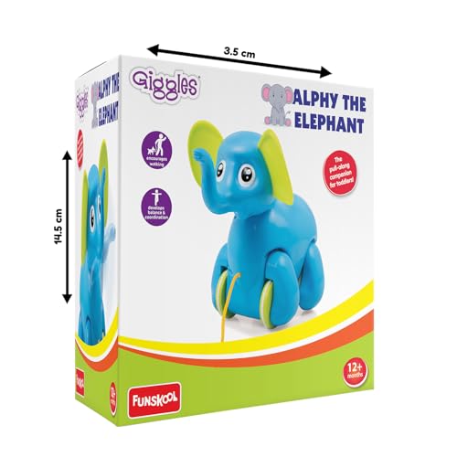 giggles Funskool Giggles, Alphy The Elephant , Pull along toy , Elephant Trunk bobs up and down, Multicolor, 18 months and above - Image 1