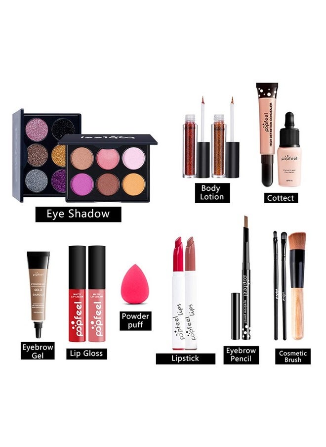 All In One Makeup Set Holiday Gift ; Full Makeup Kit For Women Essential Starter Bundle Include Eyeshadow Palette Lipstick Blush Cream Concealer Face Powder Eyeliner Mascara Lipgloss Brush - pzsku/Z3D3CDE8049F52146D2BFZ/45/_/1694502584/3936bfc1-11be-4bae-b773-81480f934b4e